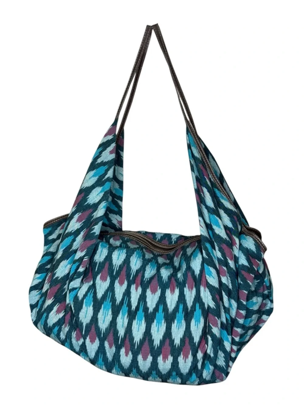 Y2K: Tylie Malibu 𖤹 Nomad Ikat Festival Sling Weekender Bag Handbag 𖤹 Teal Multi